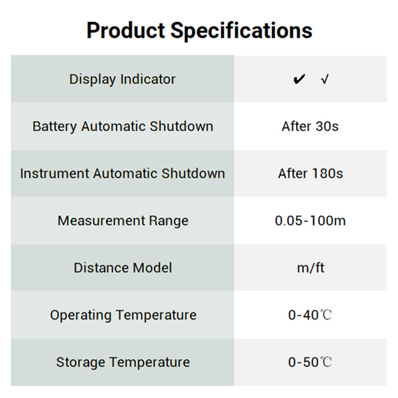 Mini handheld laserafstandsmeter set
