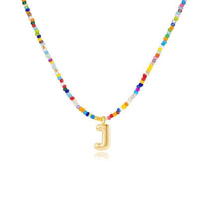 💜LAST DAY PROMOTION - 50%OFF💜 Letter Beaded Necklace for Women🔤A-Z