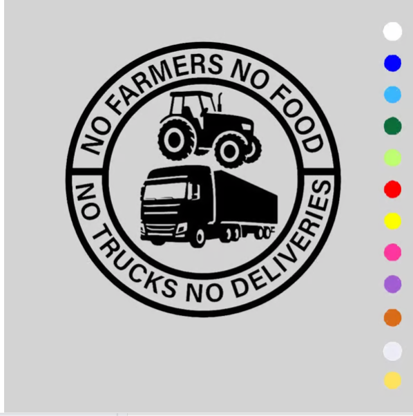 ⚡⚡50% KORTING!!! 🚜Autosticker: 🌾Geen boeren, geen voedsel – geen vrachtwagens, geen leveringen🚛