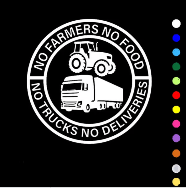 ⚡⚡50% KORTING!!! 🚜Autosticker: 🌾Geen boeren, geen voedsel – geen vrachtwagens, geen leveringen🚛