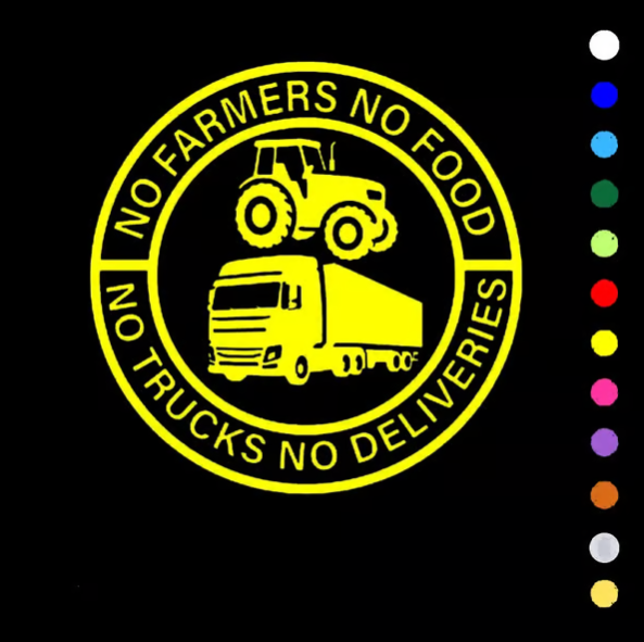⚡⚡50% KORTING!!! 🚜Autosticker: 🌾Geen boeren, geen voedsel – geen vrachtwagens, geen leveringen🚛