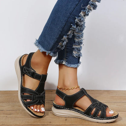 Comfortabele vintage leren sandalen