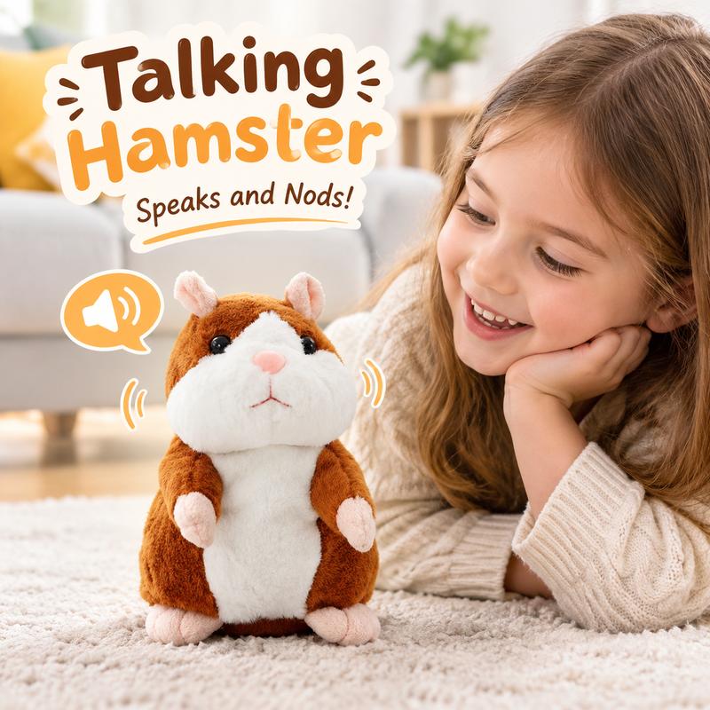 🐹 50% KORTING – Pratende Hamsterknuffel van 15 cm | Herhaalt Geluid en Beweegt Zijn Kopje
