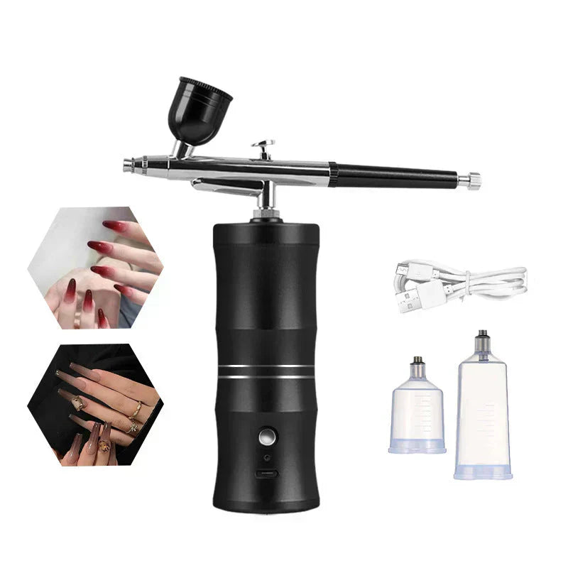 🎨 Elektrische Airbrush Kit met Compressor⚡ Precies Spuiten voor Modelbouw, Nagels, Taartdecoratie & Creatieve Projecten