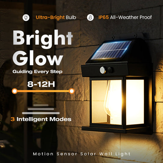 ⏳Time-Limited Special⏰Solar Wall Light with Motion Sensor – Weatherproof, Auto On/Off, Easy Install for Garden & Pathway 🌟