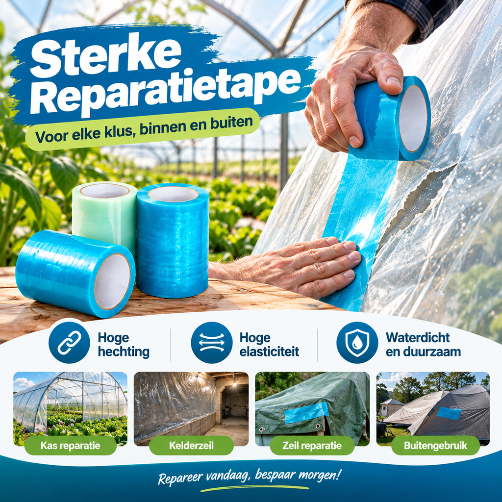 🌿✨ Waterbestendige kasfolie reparatietape met hoge kleefkracht! 50% KORTING! Nu kopen! 🔥