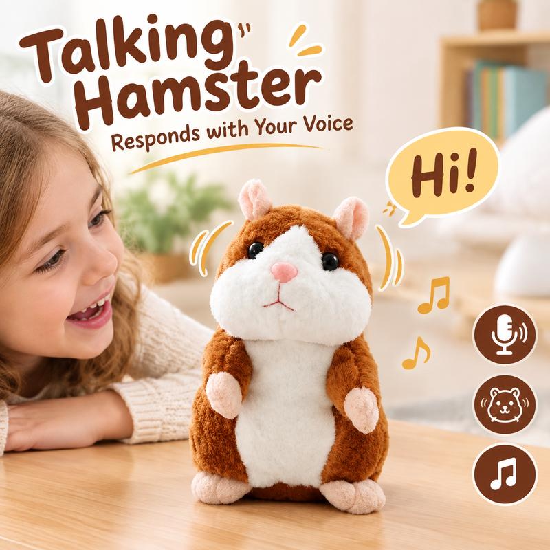 🐹 50% KORTING – Pratende Hamsterknuffel van 15 cm | Herhaalt Geluid en Beweegt Zijn Kopje