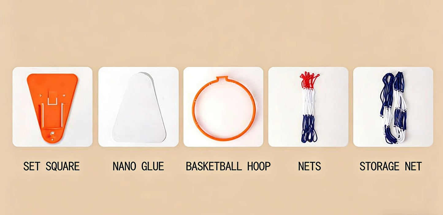 🏀Canestro da basket portatile in plastica autoadesivo per interni/esterni con accessori⛹️
