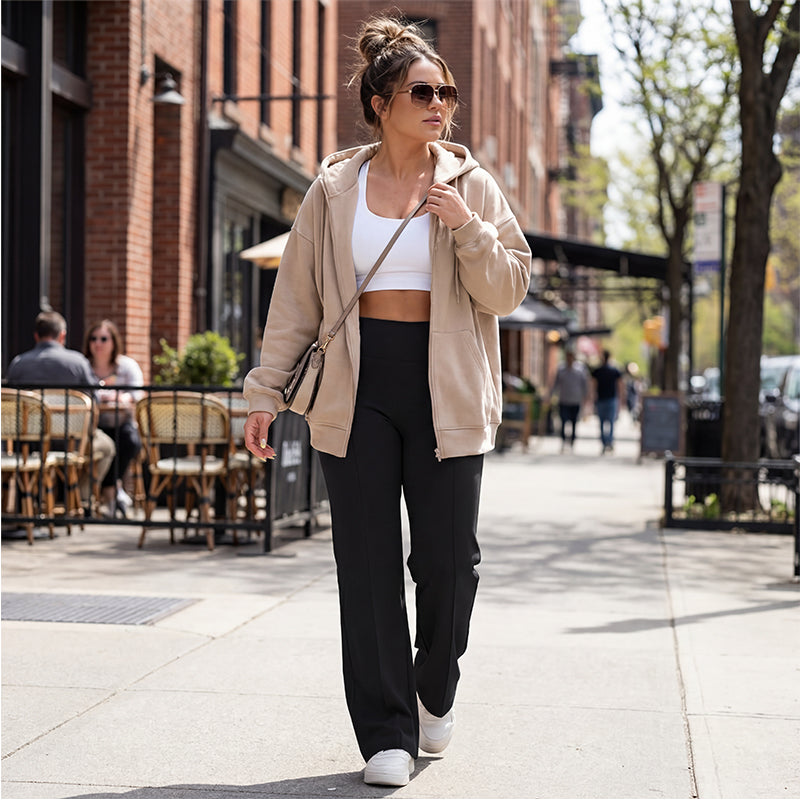 🥳Uitverkoop 2026🧘‍♀️Hoge taille wijde broek voor dames – Zachte, rekbare stof die je buik subtiel afslankt! Geschikt voor elk figuur, geeft een slank silhouet.