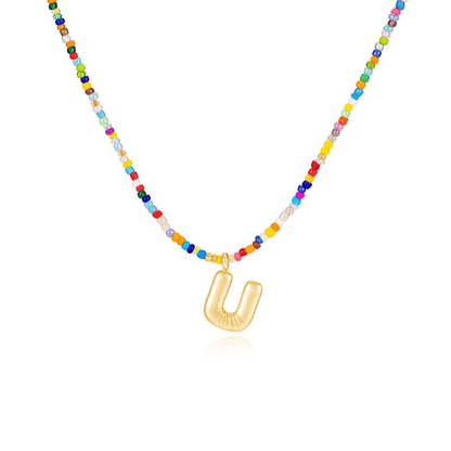 💜LAST DAY PROMOTION - 50%OFF💜 Letter Beaded Necklace for Women🔤A-Z