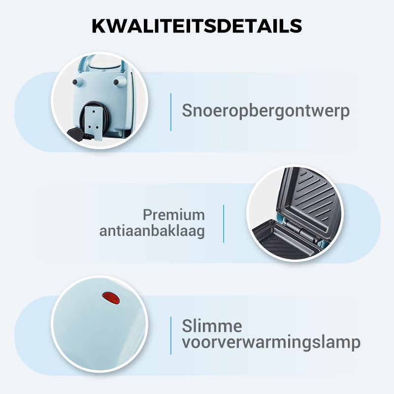 Compacte Multifunctionele Snelverwarmende Sandwichmaker