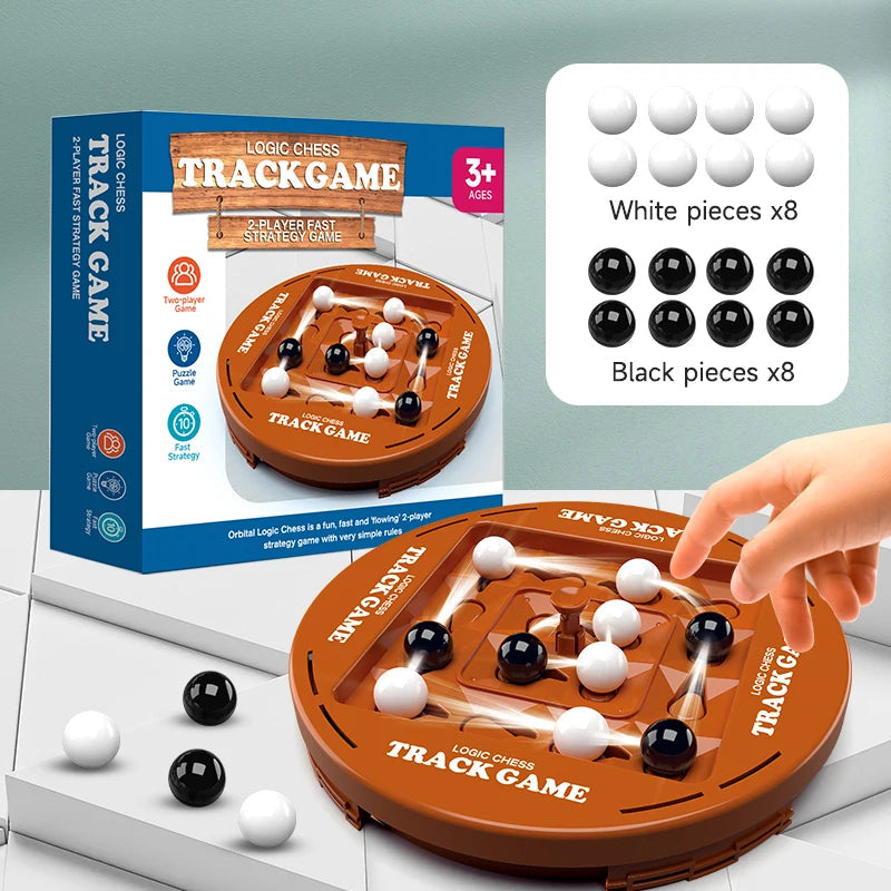 ♟️🌀 Logic Chess Track Game Set, geschikt voor 2-4 spelers, perfect voor gezellige spelletjesavonden met het gezin ✨💫