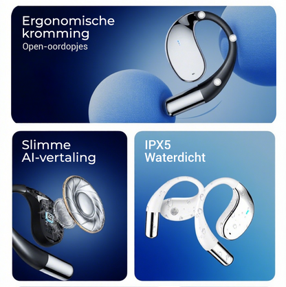 Draadloze open oorknoppen met LED-display