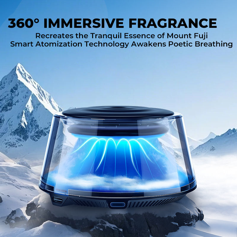 ☁️2025 Cloud Mist Auto Diffuser - Automatisch Aan/Uit met 30 dagen USB-C batterij & 1 navulling = 1 jaar frisheid
