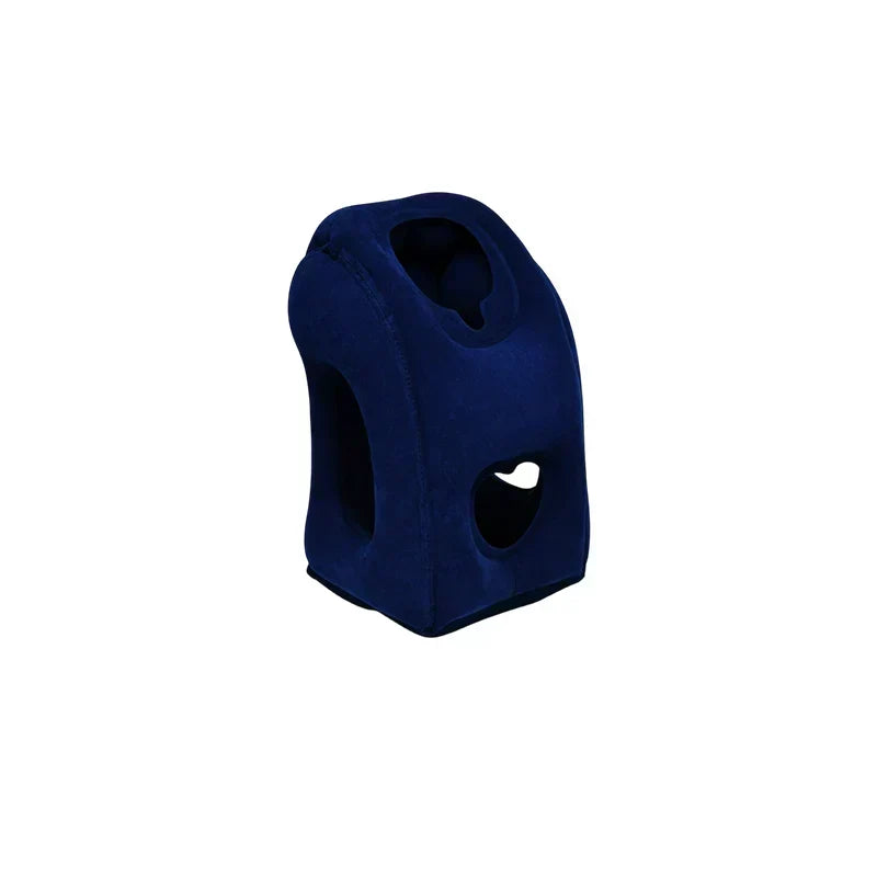 😴 TIJDELIJK 50% KORTING! ✈️ Ergonomisch opblaasbaar reiskussen met uitsparing – PVC met flocklaag, snel op te blazen, inclusief opberghoes ✨