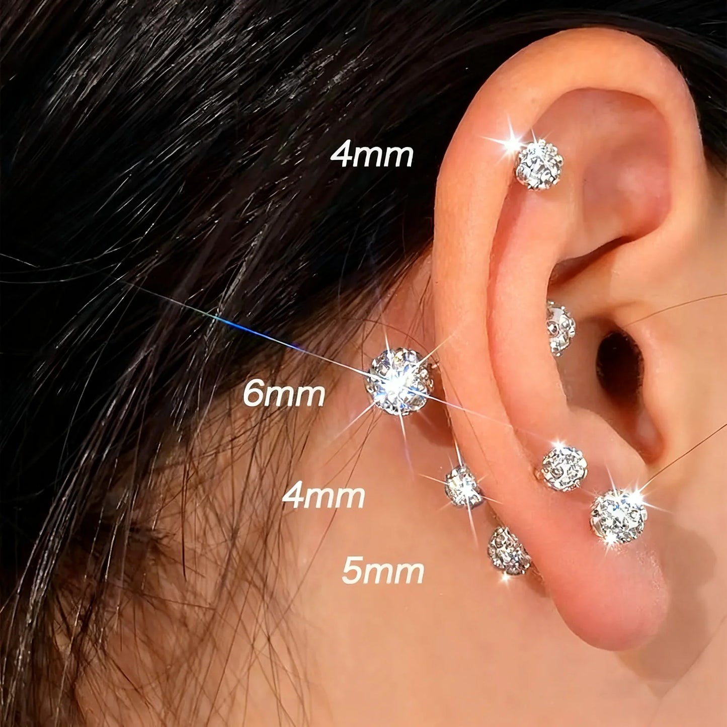🌟Schitterende diamanten bolvormige oorbellen 🌟