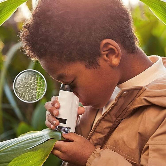 Draagbare zakmicroscoop voor kinderen met instelbare 60-120x zoom | Leer je kinderen ontdekken!