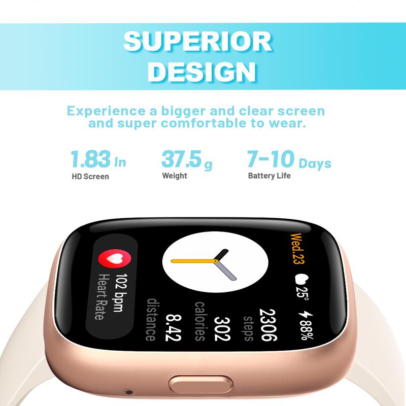 ⌚Slimme horloge voor dames en heren, fitnesstracker met beantwoorden/bellen, fitnesshorloge met slaaptracker/100 sporten/IP68 waterdichte stappenteller✨