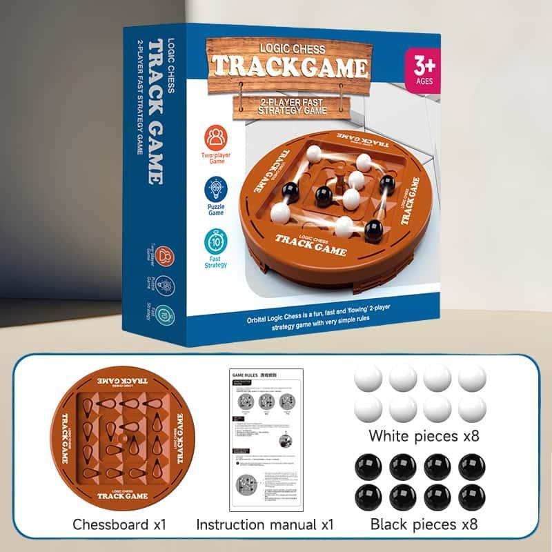 ♟️🌀 Logic Chess Track Game Set, geschikt voor 2-4 spelers, perfect voor gezellige spelletjesavonden met het gezin ✨💫