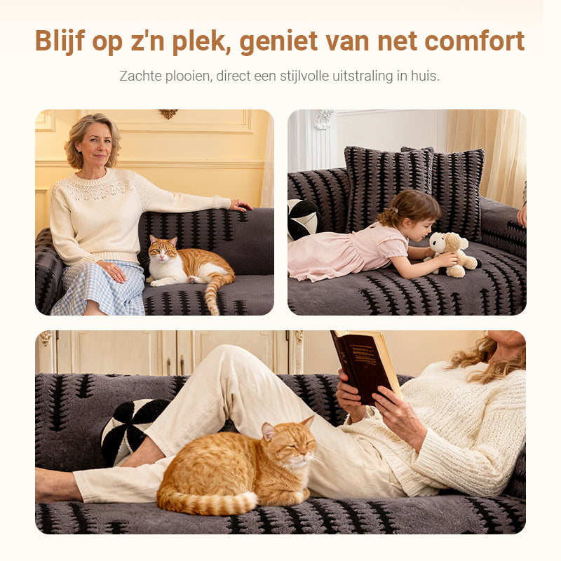⏰50% KORTING – LAATSTE KANS⏰ Pluche Sofaovertrek – Dik, Antislip & Pluche Warm – Geef je Oude Bank Nieuw Leven – Voor Herfst & Winter! 🔥