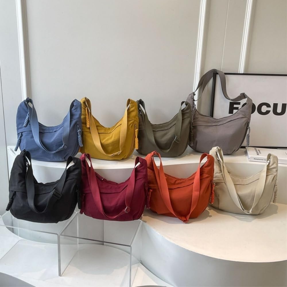 🎉Hete verkoop - 50% UITVERKOOP😍Designer Directe Verkoop👜Vrouwen Mode Effen Kleur Nylon Crossbody Hobo Tas