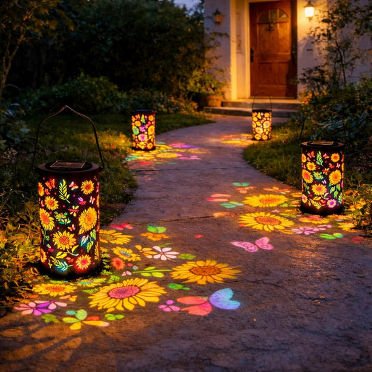 🔥SPECIALE AANBIEDING 53% KORTING-🌞Kleurrijke zonne-energie tuinlantaarn met zonnebloemmotief💫