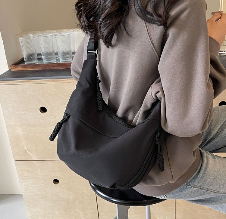 🎉Hete verkoop - 50% UITVERKOOP😍Designer Directe Verkoop👜Vrouwen Mode Effen Kleur Nylon Crossbody Hobo Tas