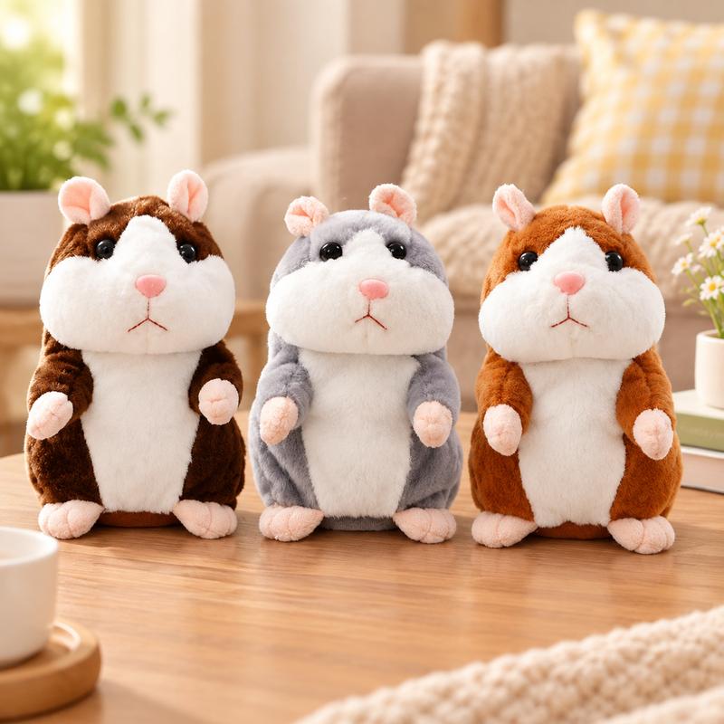 🐹 50% KORTING – Pratende Hamsterknuffel van 15 cm | Herhaalt Geluid en Beweegt Zijn Kopje