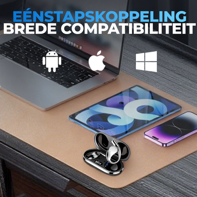 Draadloze open oorknoppen met LED-display