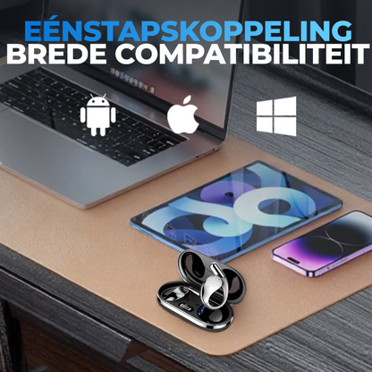Draadloze open oorknoppen met LED-display