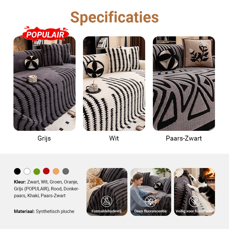 ⏰50% KORTING – LAATSTE KANS⏰ Pluche Sofaovertrek – Dik, Antislip & Pluche Warm – Geef je Oude Bank Nieuw Leven – Voor Herfst & Winter! 🔥