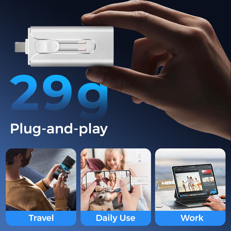 📱⚡ VANDAAG 50% KORTING! Maak opslagruimte vrij op je telefoon en zet foto’s binnen enkele minuten over — 4-in-1 USB-stick voor iPhone, Android en pc 💾