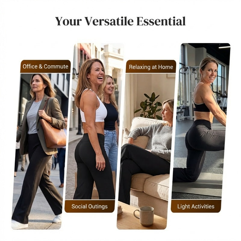 🥳Uitverkoop 2026🧘‍♀️Hoge taille wijde broek voor dames – Zachte, rekbare stof die je buik subtiel afslankt! Geschikt voor elk figuur, geeft een slank silhouet.