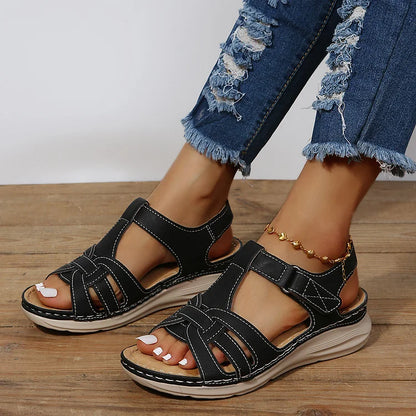 Comfortabele vintage leren sandalen