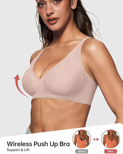 🍃Zomerse uitverkoop 50% KORTING⏰Diepe V-hals Push-up beugelloze naadloze jelly-bh
