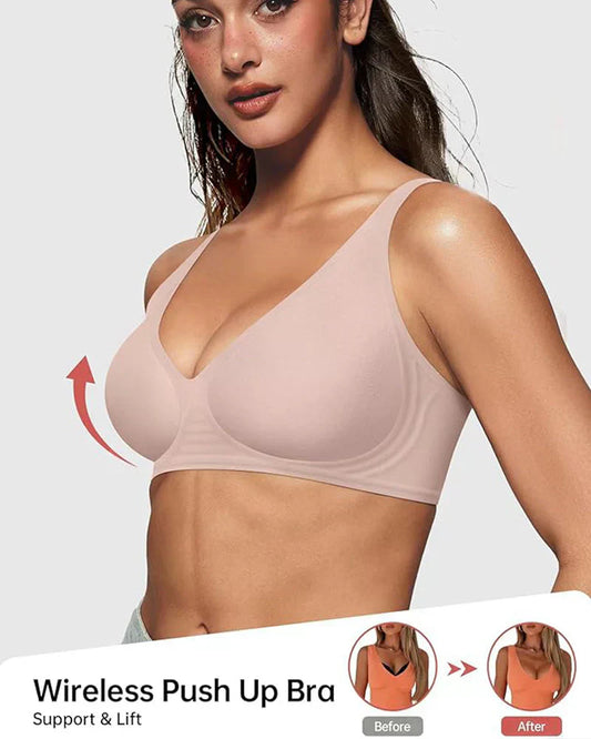 🍃Zomerse uitverkoop 50% KORTING⏰Diepe V-hals Push-up beugelloze naadloze jelly-bh