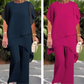 ✨ 57% KORTING – Charmante Set met Onregelmatige Top 👗 Elegante Wijde Broekset – Comfortabel & Perfect voor Lente