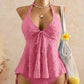 Tankini set met peplum en halternek voor dames