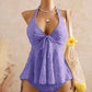 Tankini set met peplum en halternek voor dames