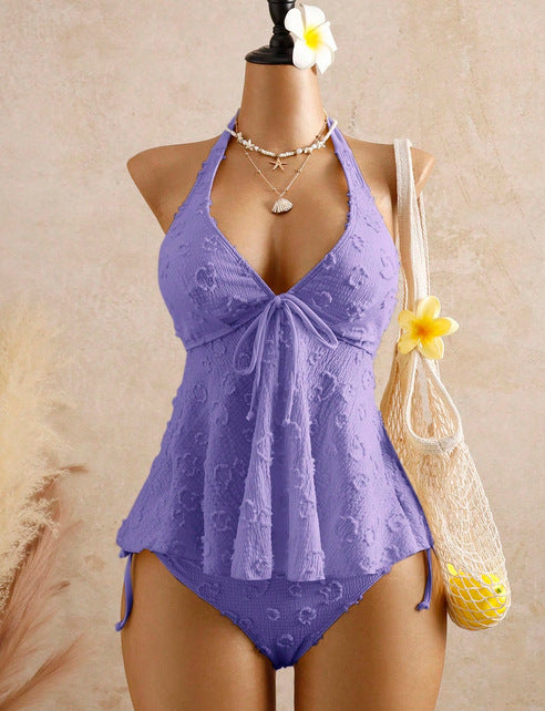 Tankini set met peplum en halternek voor dames
