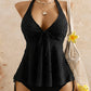 Tankini set met peplum en halternek voor dames