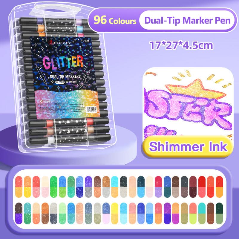 🔥Hot Sale 50% KORTING🎁Dual-Tip Glitter Marker Pen