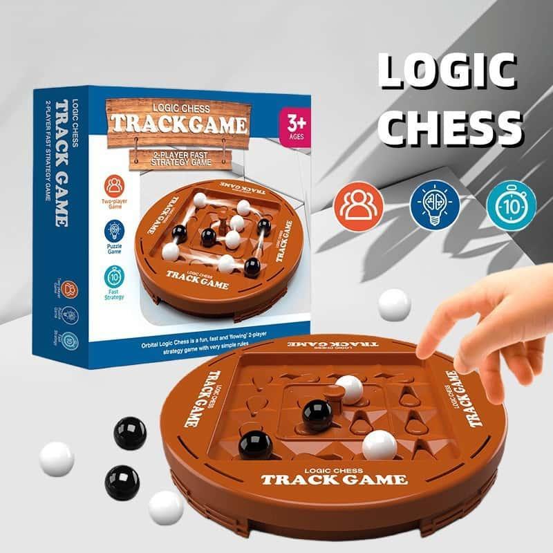♟️🌀 Logic Chess Track Game Set, geschikt voor 2-4 spelers, perfect voor gezellige spelletjesavonden met het gezin ✨💫