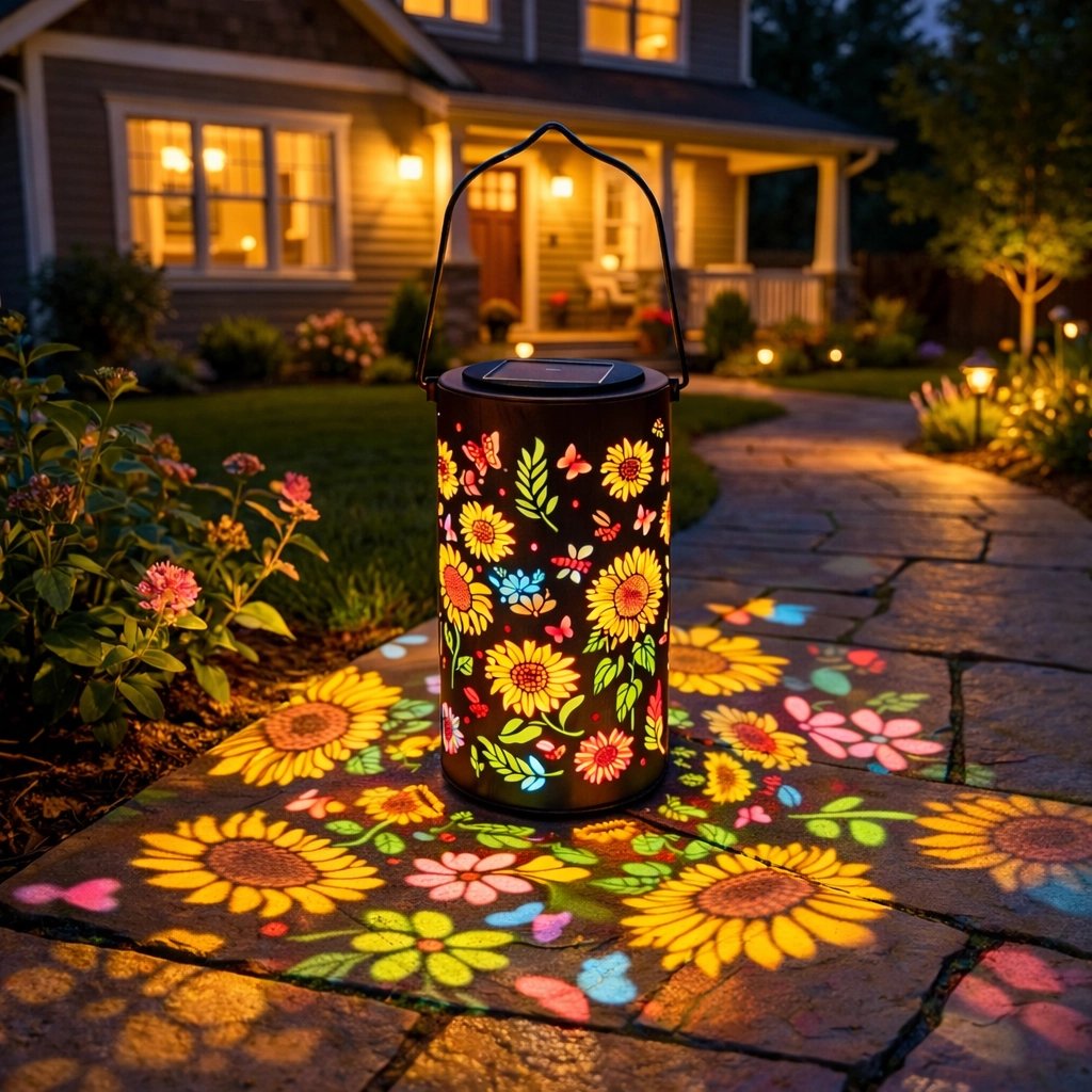 🔥SPECIALE AANBIEDING 53% KORTING-🌞Kleurrijke zonne-energie tuinlantaarn met zonnebloemmotief💫