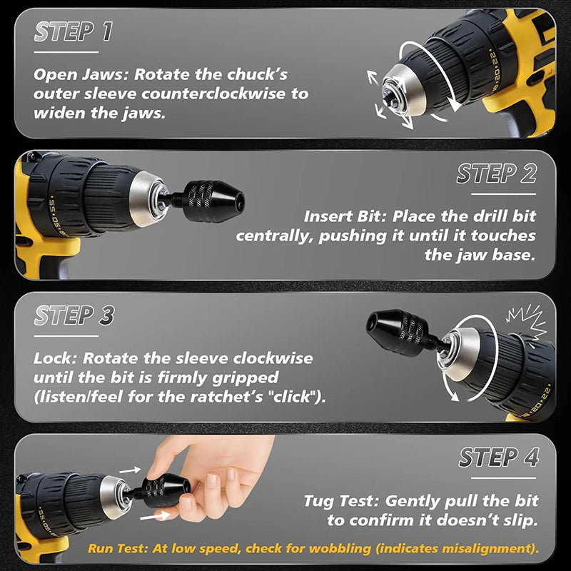🔧 NU 50% KORTING! 3-klauwspantang voor elektrische schroevendraaiers en boormachines – sleutelloos, snelwisselbaar en compatibel met ronde en zeskantige schachten – perfect voor hobby's, renovaties en precisiewerk 🛠️✨