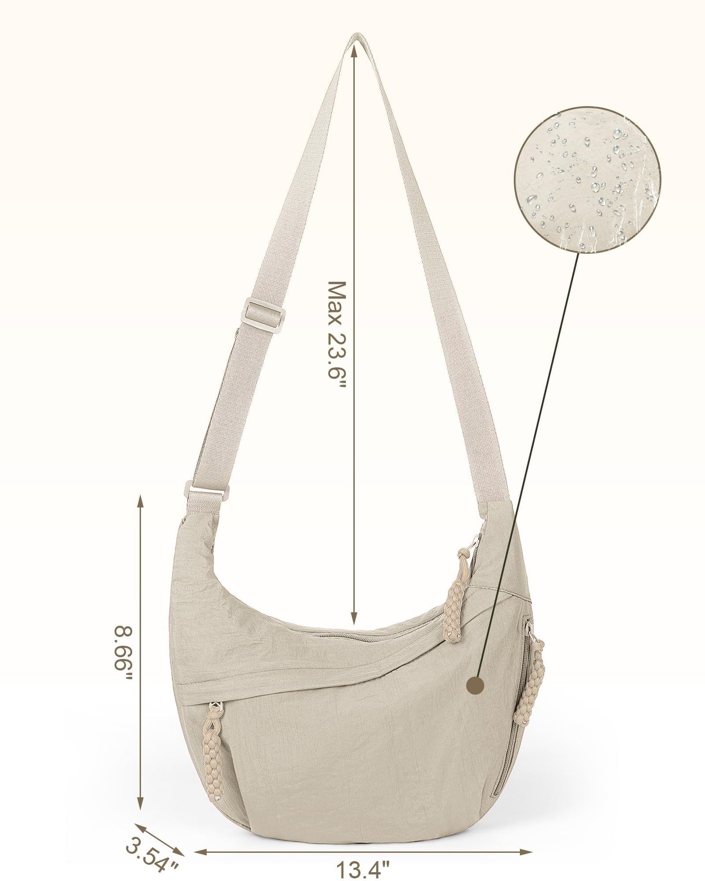 🎉Hete verkoop - 50% UITVERKOOP😍Designer Directe Verkoop👜Vrouwen Mode Effen Kleur Nylon Crossbody Hobo Tas