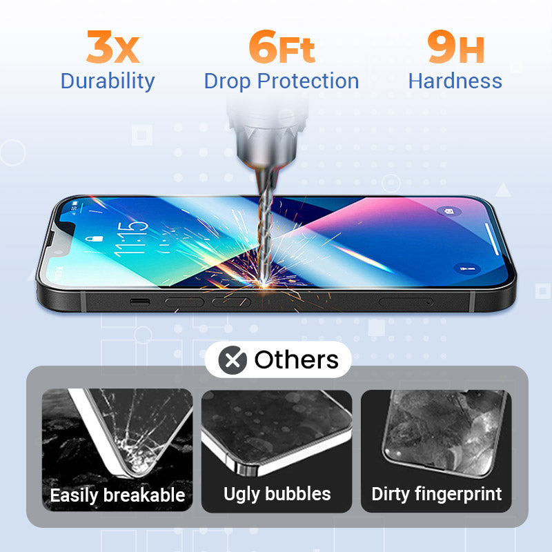 🔥50% UIT🔥4K HD/Anti-Sluipend Gehard Glas Screen Protector met Automatische Stofeliminatie Installatie voor iPhone