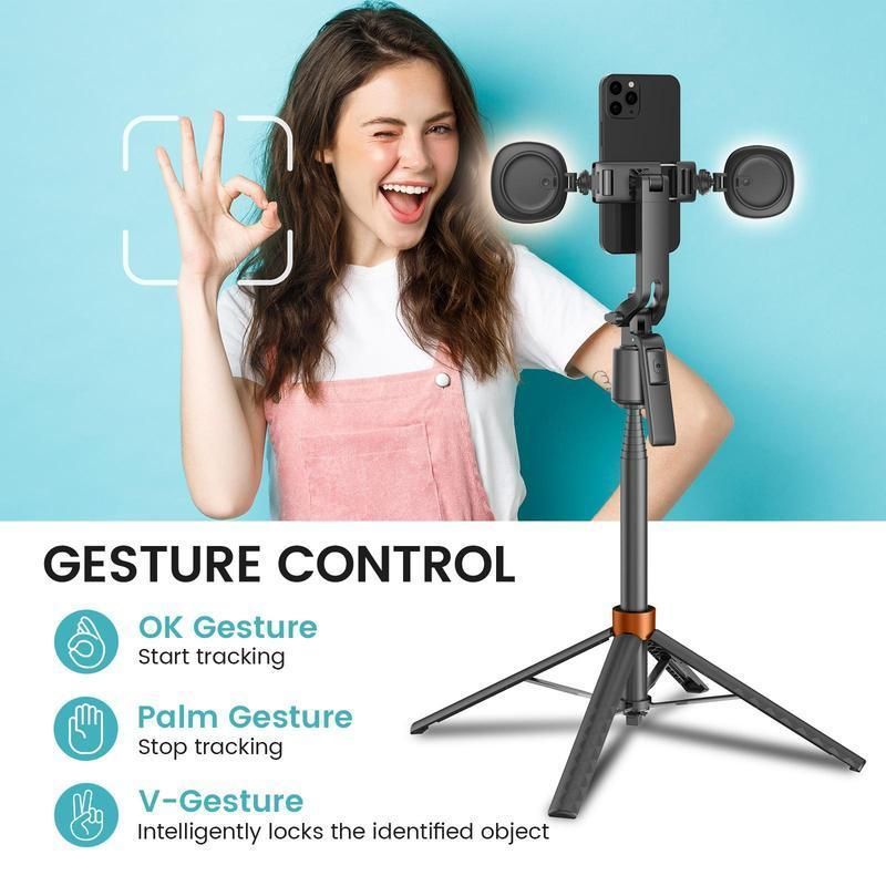 📱 180 cm Smart Selfiestick met Automatische Gezichtsherkenning – Film en Maak Foto's met Meer Vrijheid