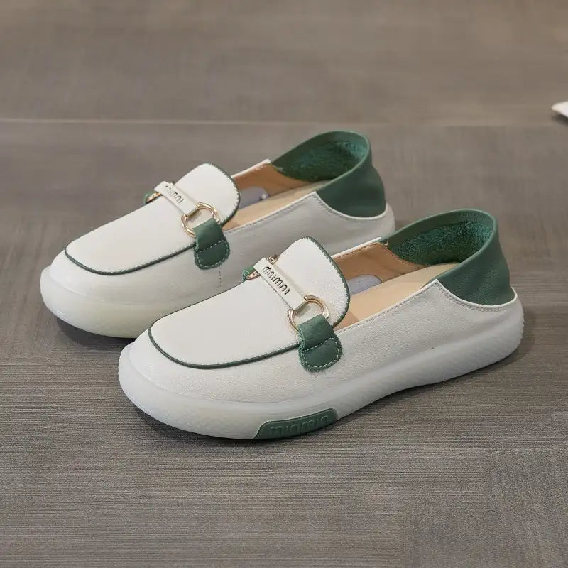 Dames Leren Zachte Zool Loafers