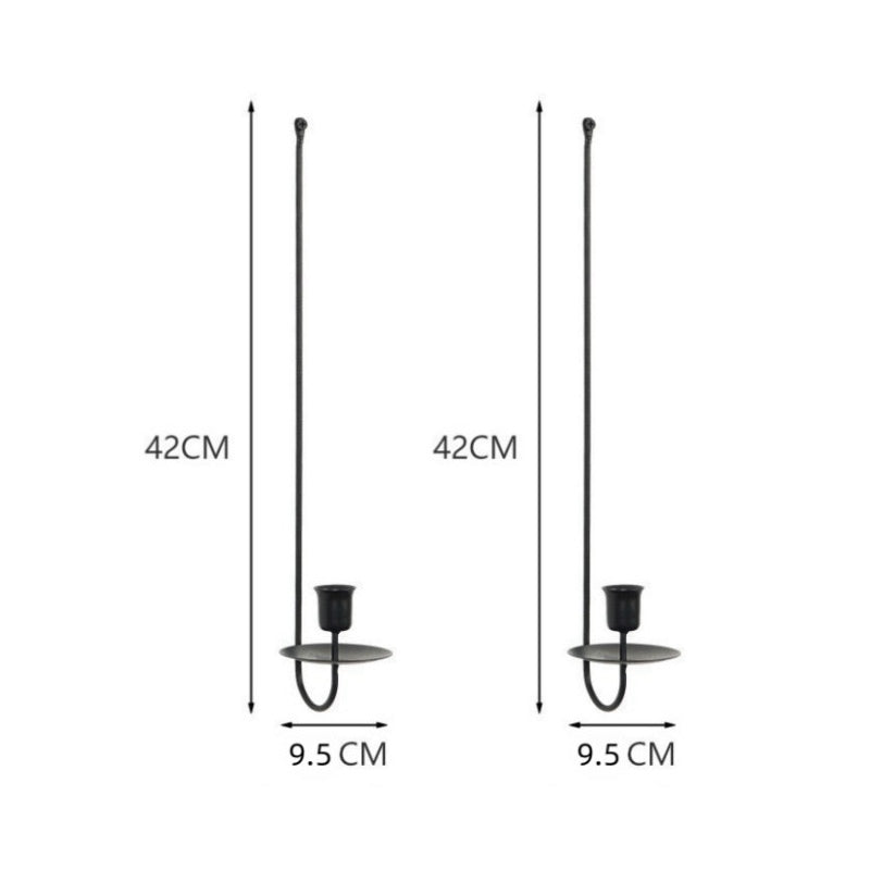 2 Stuks Elegante Wandgemonteerde Metalen Kaarsenhouders